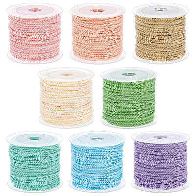 8 Rolls 8 Colors Handmade Cotton Cord OCOR-BC0009-75A-1