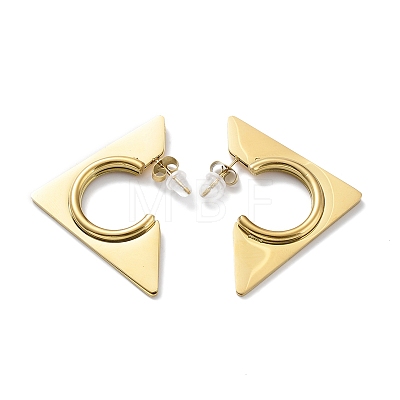 201 Stainless Steel Triangle Stud Earrings EJEW-D084-10G-1