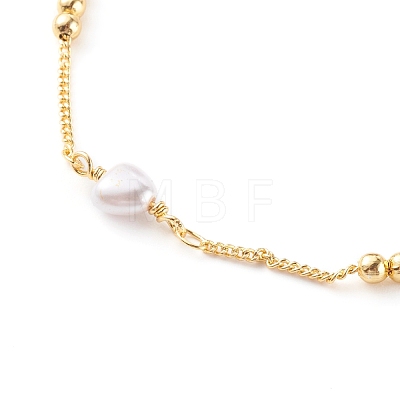 Brass Curb Chain Anklets AJEW-AN00418-1