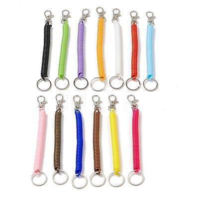Plastic Spiral Retractable Spring Coil Keychain KEYC-B020-01-1
