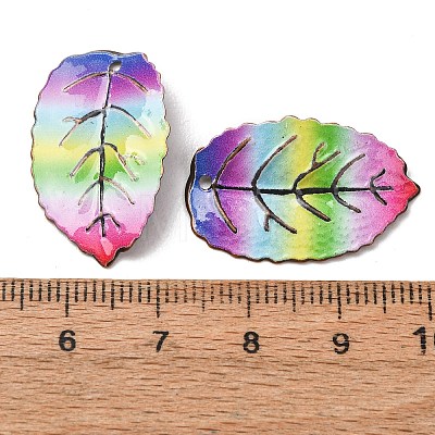 Rainbow Color Printed Iron Pendants RN-CBA3547-02D-1
