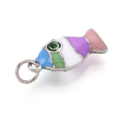 Brass and Enamel Pendants KK-T079-02B-P-1