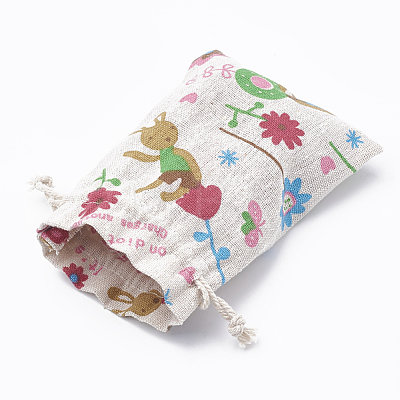 Polycotton(Polyester Cotton) Packing Pouches Drawstring Bags ABAG-T006-A03-1