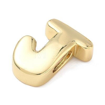 Brass Initial Beads KK-B167-27G-01J-1