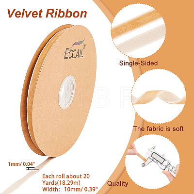 Single Face Velvet Ribbons OCOR-WH0080-14E-02-1