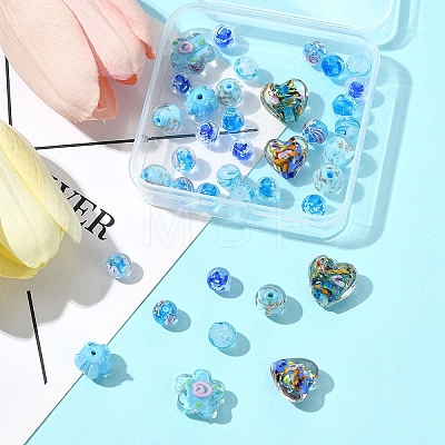 38Pcs Handmade Bumpy Glass Beads LAMP-FS0001-40-1