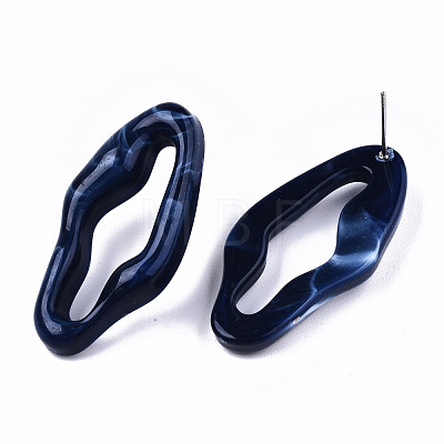 Opaque Resin Stud Earrings EJEW-T012-05-A01-1