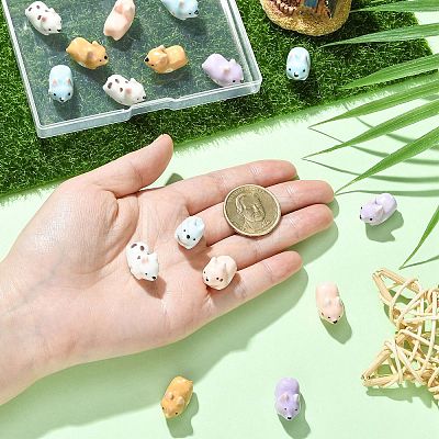 15Pcs 5 Colors Handmade Porcelain Beads PORC-CJ0001-57-1