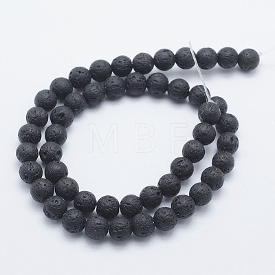 Synthetic Lava Rock Beads Strands G-F549-8mm-B10-1