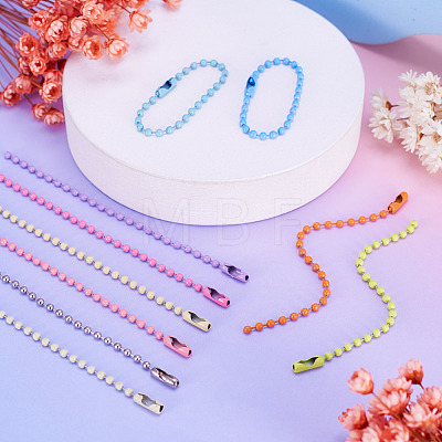 200Pcs 10 Colors Iron Ball Chain CH-TA0001-07-1