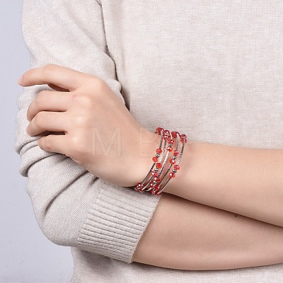Five Loops Fashion Wrap Bracelets BJEW-JB04595-1