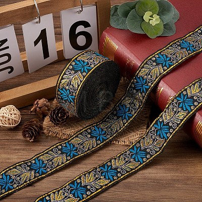 Ethnic Style Embroidery Polyester Ribbons SK-TAC0001-03-1