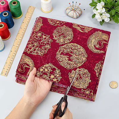 Dragon Pattern Cotton Fabric DIY-WH0579-96A-1
