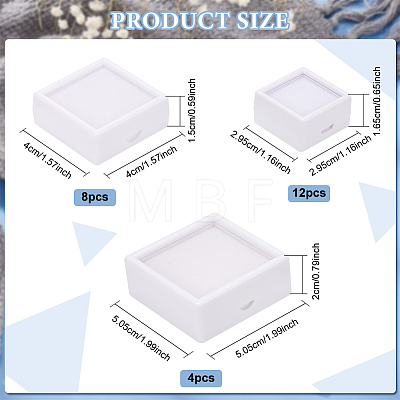® 24Pcs Acrylic and Plastic Jewelry Box OBOX-BC0001-10-1