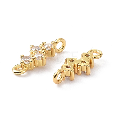 Eco-Friendly Brass Micro Pave Clear Cubic Zirconia Links Connectors ZIRC-C022-03G-1