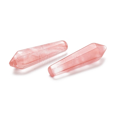 Cherry Quartz Glass Pointed Beads G-E490-C30-1