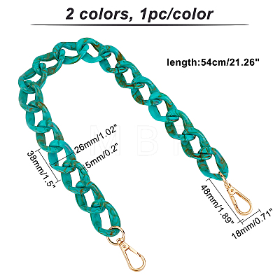 2 Pcs 2 Colors Acrylic Curb Chain Bag Tape FIND-CA0001-73-1