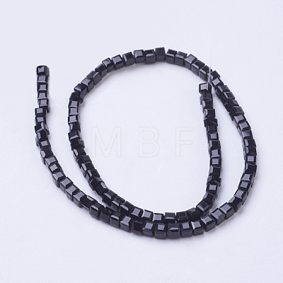 Cube Shaped Crystal Glass Beads Strands X-GLAA-F012-A02-1