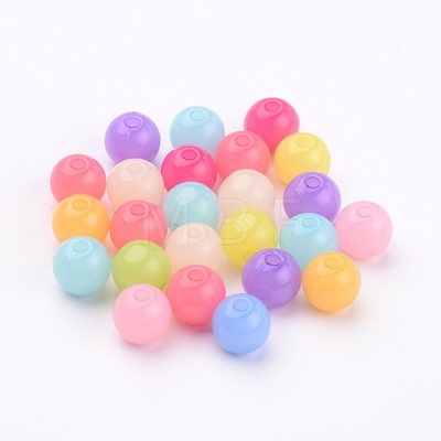 Imitation Jelly Acrylic Beads JACR-R001-8mm-M-1