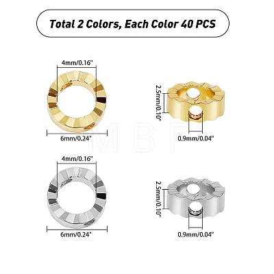   80Pcs 2 Colors Brass Bead Frames KK-PH0002-60-1