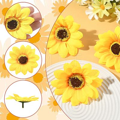 30Pcs Cloth Artificial Sunflower DIY-SP0005-97-1