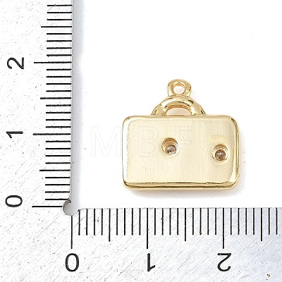 Brass Micro Pave Clear Cubic Zirconia Pendants KK-G545-01G-1