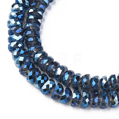 Electroplate Transparent Glass Beads Strands EGLA-N002-37-F01-1