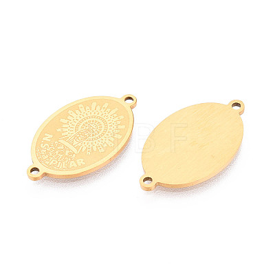 Religion 201 Stainless Steel Oval with Virgin Links Connector Charms STAS-T073-53C-G-1