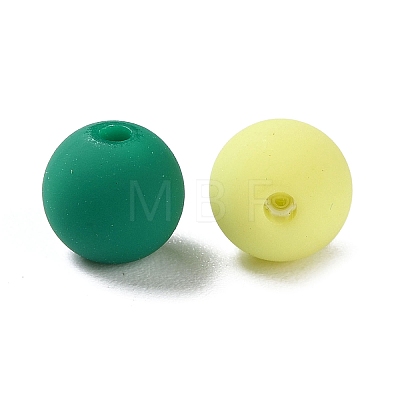 Rubberized Style Imitated Silicone Acrylic Beads MACR-D029-01I-1
