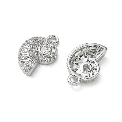Brass Micro Pave Clear Cubic Zirconia Charms KK-P355-01C-P-1