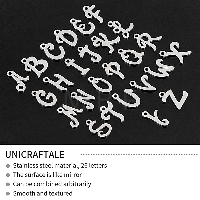 Unicraftale 26Pcs 26 Style 201 Stainless Steel Charms STAS-UN0022-92P-1