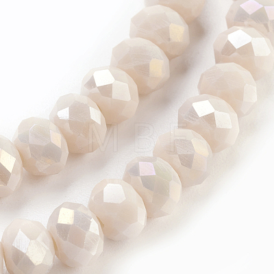 Electroplate Glass Beads Strands X-GLAA-K027-FR-B02-1