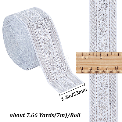 7M Flat Ethnic Style Polyester Ribbons OCOR-WH0003-010B-1