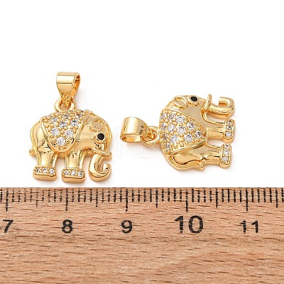 Brass Micro Pave Black Cubic Zirconia Charms CU-H002-06A-G-1