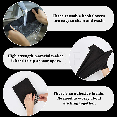3Pcs Elastic Fabric Book Covers AJEW-CP0012-10-1