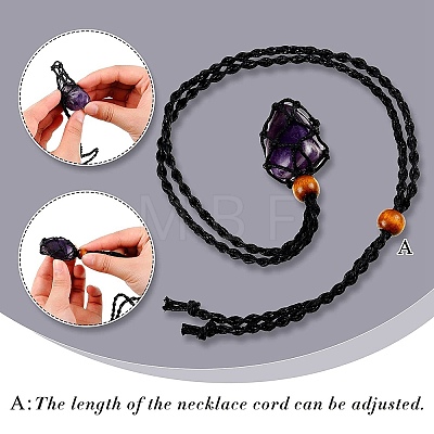 Braided Wax Rope Cord Macrame Pouch Necklace Making NJEW-J007-08-1