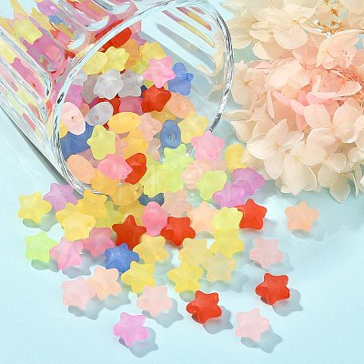Rubberized Style Frosted Acrylic Beads FACR-CJ0001-16-1