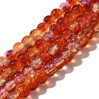 Crackle Glass Beads Strands CCG-C002-6mm-05-1