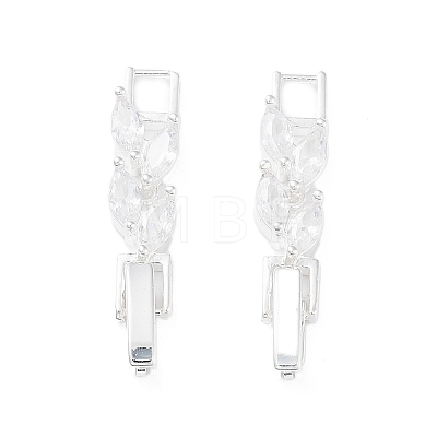 Brass Fold Over Clasps ZIRC-WH0009-02S-1