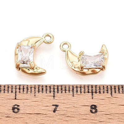 Brass Micro Pave Cubic Zirconia Pendants KK-T071-42G-1