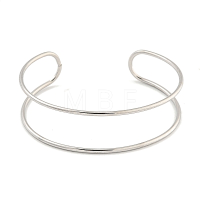 Non-Tarnish Hollowed 304 Stainless Steel Cuff Bangles for Women Men BJEW-P331-02P-1