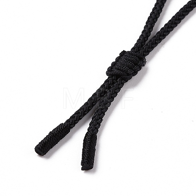 Natural Mixed Gemstone Sailor's Knot Pendant Necklace with Nylon Cord for Women NJEW-E091-02-1