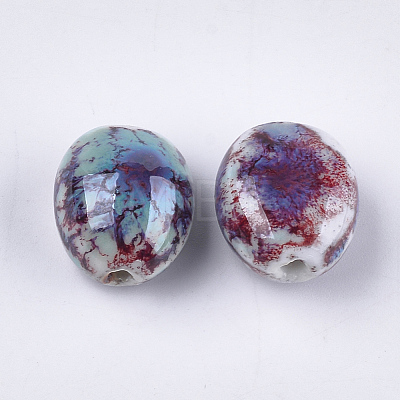 Handmade Porcelain Beads X-PORC-S498-26E-1