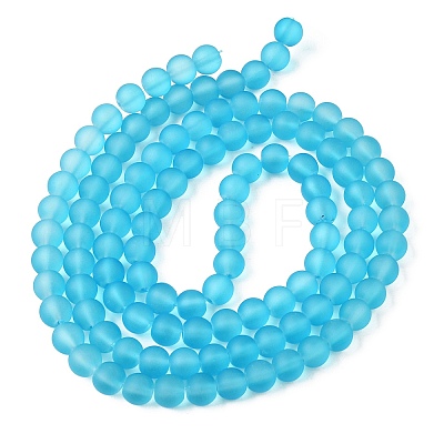 Baking Paint Transparent Glass Bead Strands GLAA-S031-6mm-37-1