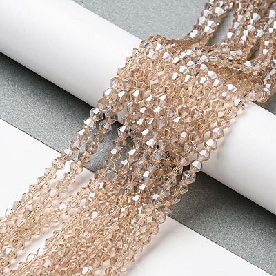 Transparent Electroplate Glass Beads Strands GLAA-F029-2mm-C12-1