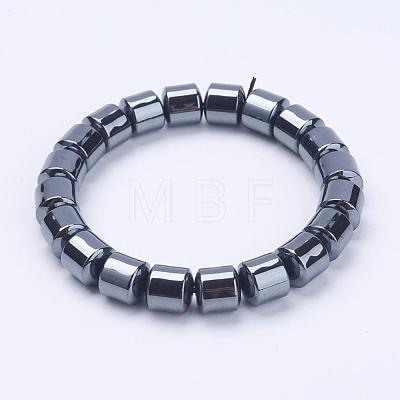 Non-Magnetic Synthetic Hematite Stretch Bracelets BJEW-K157-01-1