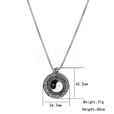 Stainless Steel Enamel Pendant Necklaces for Men BV6078-3-1