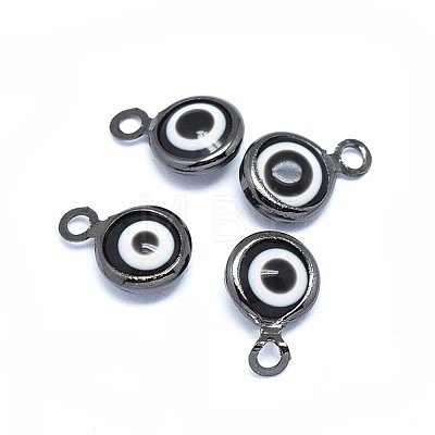 Handmade Evil Eye Lampwork Charms KK-F764-13B-01-1