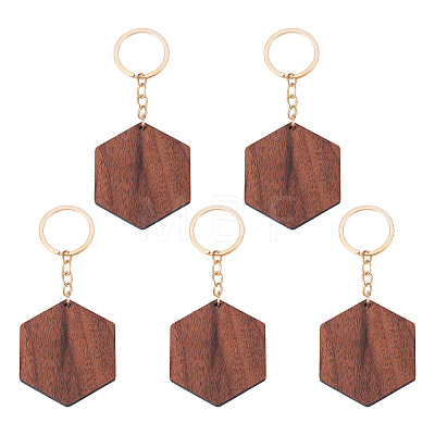 Walnut Wood Pendant Keychains KEYC-TAC0034-06C-1