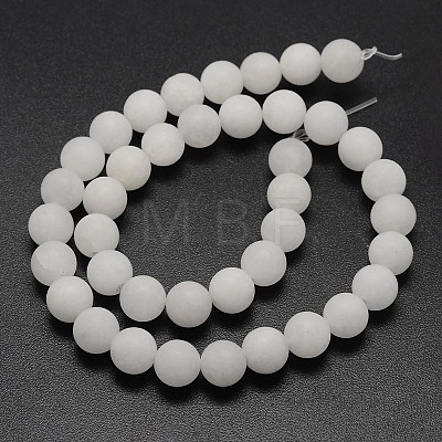 Natural White Jade Beads Strands G-D671-6mm-1